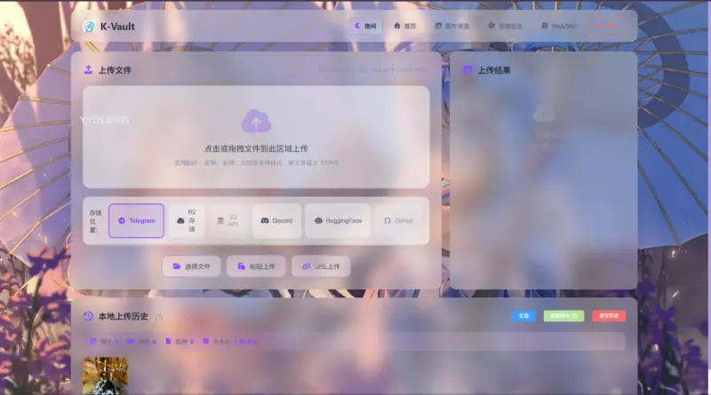 图片[2]-K-Vault | 聚合云盘支持API分片、访客上传-翼颢网络
